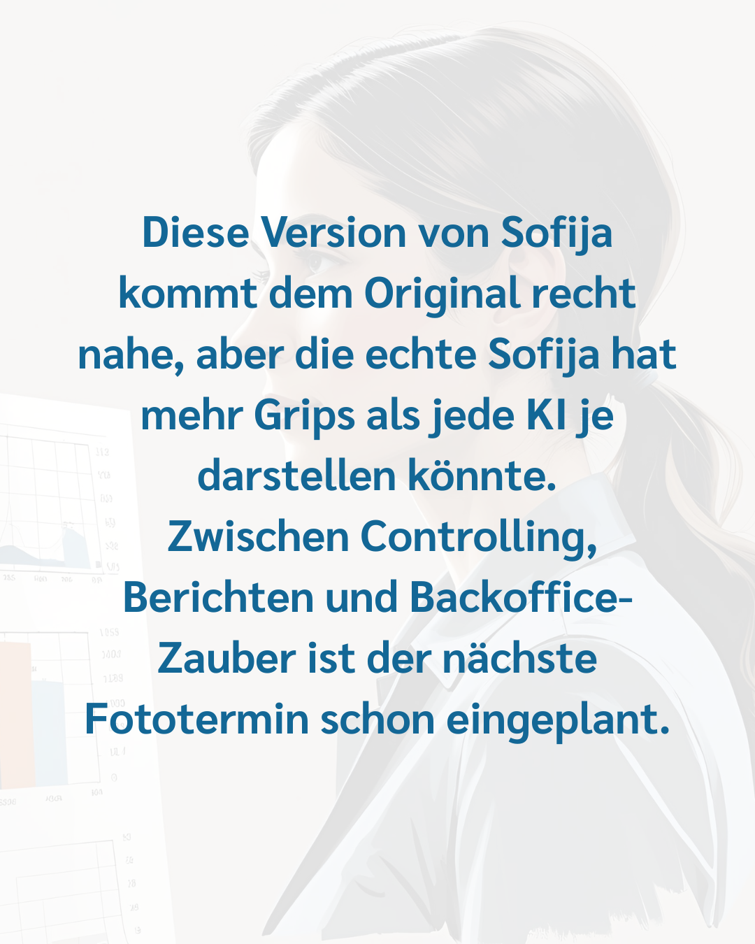 Diese KI-Version von Lisa hat zwar das richtige Lächeln – aber ihre echte Superkraft kann sie nicht abbilden das feine Gespür für Markenkerne, Zielgruppen und Inhalte, die wirklich treffen. Das ec (1)